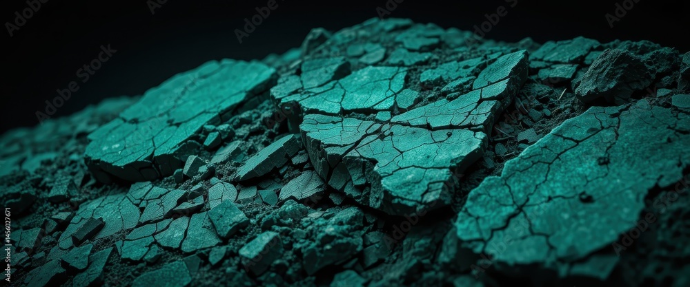 Poster emerald green rock face a close-up of intricate textures and patterns
