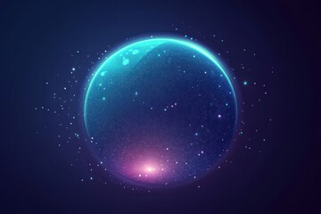 Fototapeta premium glowing disco sphere with sparkles, flat design, vector format