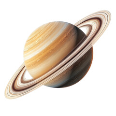 Colorful depiction of Saturn showcasing rings and atmospheric bands in deep space