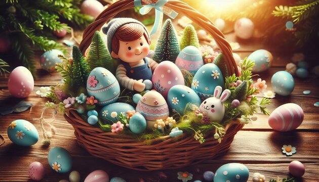 Easter Egg Hunt Activity Holiday game primarily for children whe