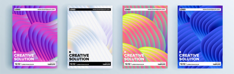 Modern abstract covers set, minimal covers design. Colorful geometric background, vector illustration.