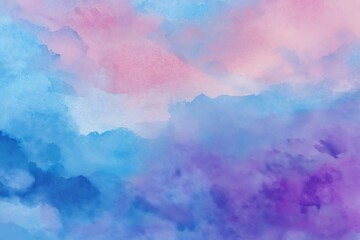 Soft flowing watercolor texture blending shades of blue, pink and purple, creating a dreamy and ethereal background