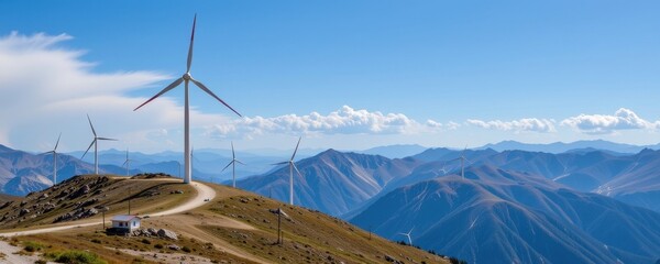 the wind turbines installed at high altitudes in mountainous regions harness the strong and consistent winds to generate clean and sustainable electricity