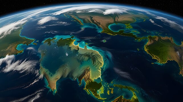 Ancient earth globe visualization of pangea supercontinent geography and tectonic plate reconstruction model