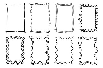 Hand Drawn Decorative Frames Set – Doodle Borders Collection.