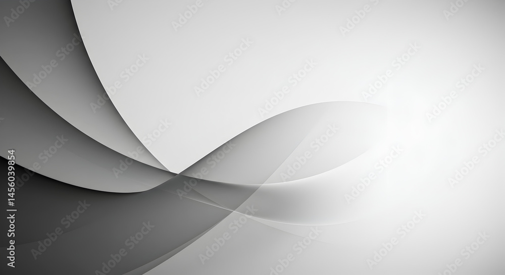 Aufkleber abstract grayscale waves background image minimalist design with flowing, elegant curves for website