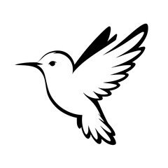 Beautiful hummingbird silhouette