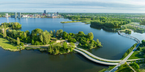 bicycle and pedestrian bridges in Almere city, Netherlands