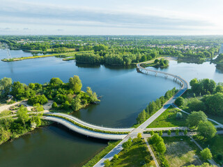 bicycle and pedestrian bridges in Almere city, Netherlands