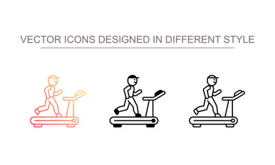 Treadmill icon design with white background stock illustration