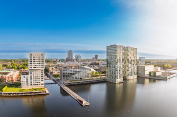 skyline of Almere city in the Netherlands