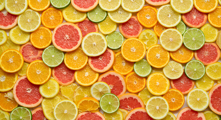 Vibrant Citrus Medley Slices Background for Healthy Eating and Refreshment