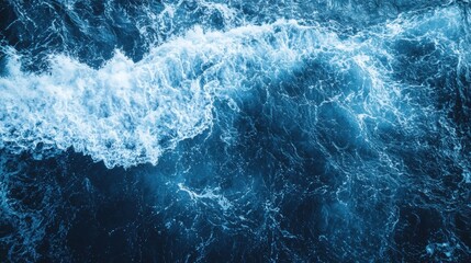 A Deep Blue Ocean with Waves