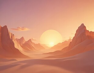 Naklejka premium Creamy paper backdrop, stylized sunset, vintage aesthetic , wallpaper, background, orange
