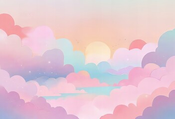 Fototapeta premium A sky with fluid sunrise colors, showcasing high-quality details.