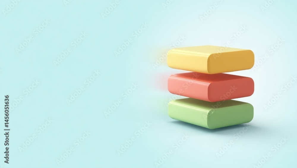 Poster semantic layer. soft pastel. color blocks. minimal composition. abstr