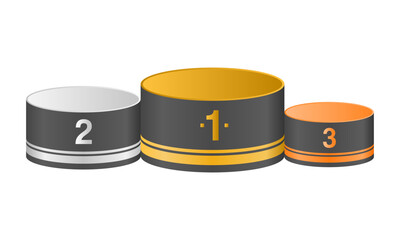 Champion Award Podium Vector on White Background. Elegant Award Podium. First, Second, and Third Place Winner Podium.