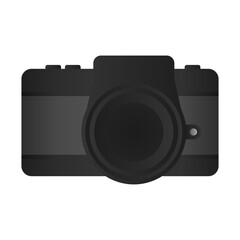 Black Camera Vector for Photography. Photo Camera Icon on White Background. Photography Equipment.