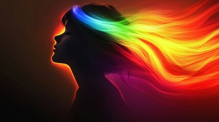 Sensory overload in autism, surreal wave of stimuli depicted as glowing arcs around persons head,