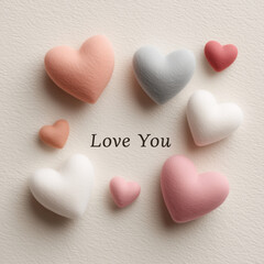 Obraz premium Soft Romantic Message – Gentle Love Card Design 