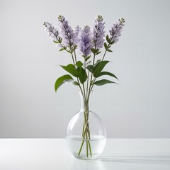 Featuring Lilac flower vase on white background.