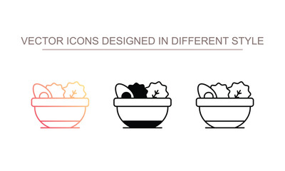 Healthy Salad icon design with white background stock illustration