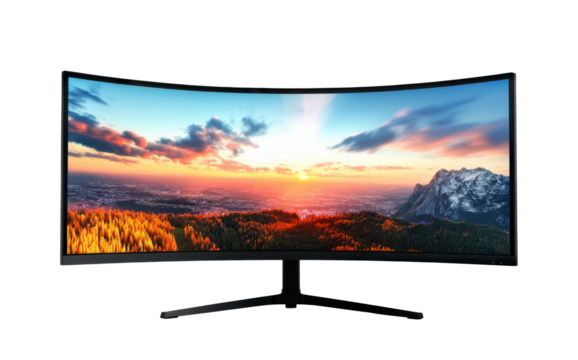 Ultra-wide curved gaming monitor with vibrant display