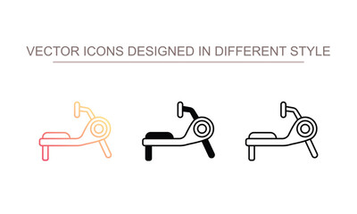 Rowing Machine icon design with white background stock illustration