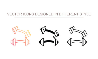 Barbell icon design with white background stock illustration