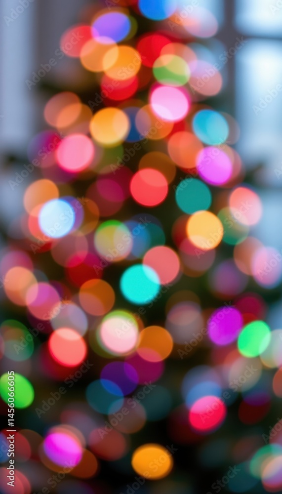 Poster a vibrant and colorful bokeh background stock photo featuring blurred lights and sparkles, perfect f