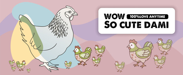 Hen Set of Chicken with eggs silhouettes vector isolated on white background