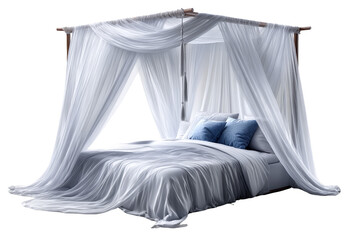 Elegant canopy bed design cozy bedroom furniture showcase modern home interior view relaxation concept for comfort and style