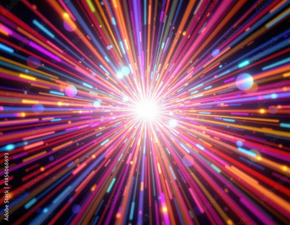 Poster this stock photo features a mesmerizing background abstract light with vibrant glowing rays spreadin