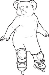 Koala Inline skating Inline skates Animal Vector Graphic Art Illustration