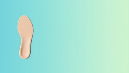 Shoe Insert. Jawline gum Hair eraser Mouth tape Gastrointestinal tract Ear drops Vitamin patches Glowday amab Asmr skincare Frownies Beige insole on green gradient background, health an