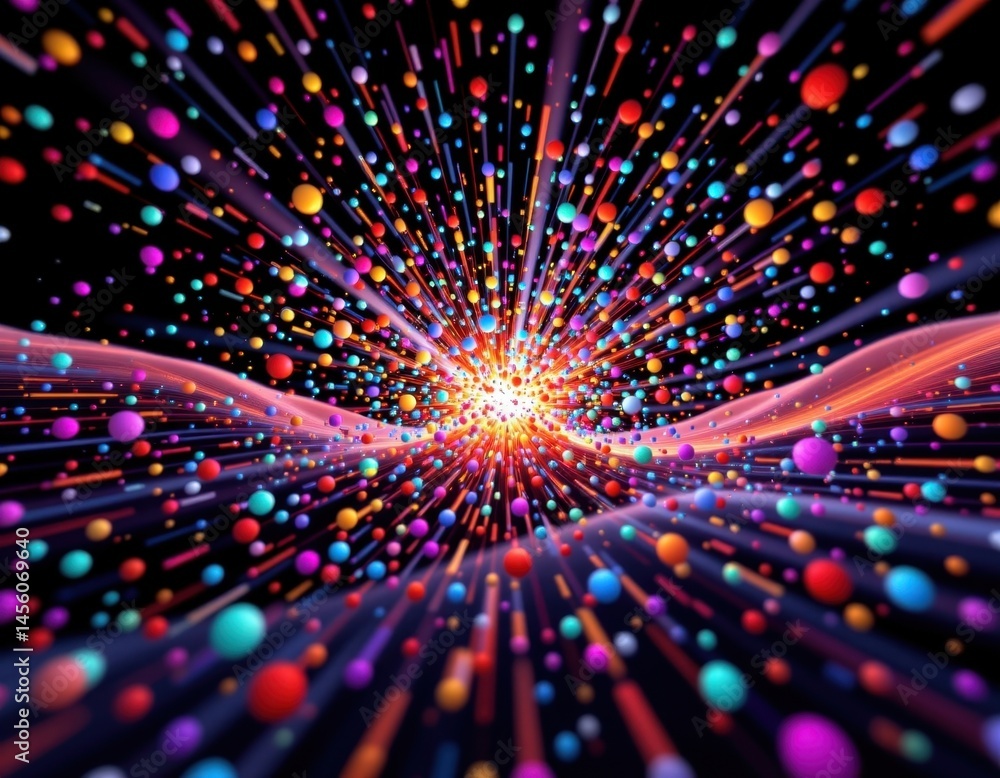 Aufkleber this stock photo features a visually stunning motion graphics abstract 3d particle explosion