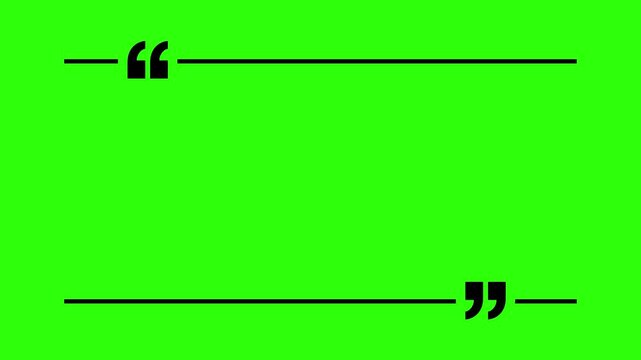 Simple Quote Box Animation on Green Screen Background in 4K, Chat Bubble Video Overlay for Social Media, Messaging UI, and Text Highlight, quote box or message box on Transparent Background