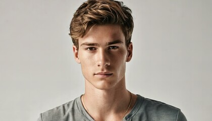 Obraz premium Featuring Youthful man portrait, high quality, high resolution.