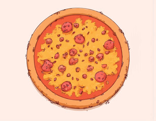 Vector Pizza Illustration - Cartoon Illustrations