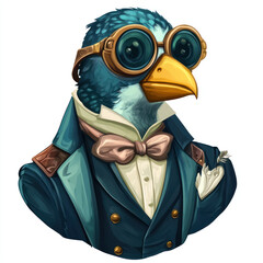 blue bird in a mask