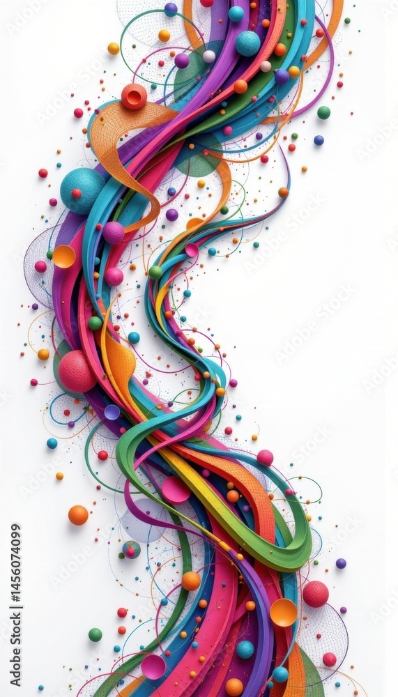 Poster a mesmerizing stock photo featuring a series of intricate fractal colored abstract round curves and 