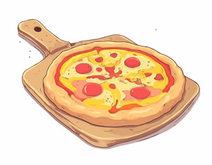Vector Pizza Illustration - Cartoon Illustrations