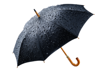 Rainy day umbrella photography urban environment high-quality close-up raindrops on black canopy artistic perspective capturing nature's beauty