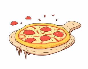 Vector Pizza Illustration - Cartoon Illustrations