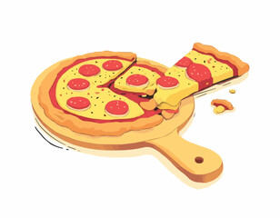 Vector Pizza Illustration - Cartoon Illustrations