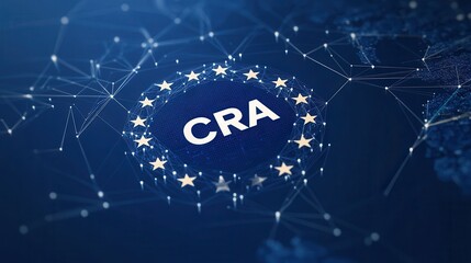 CRA Cyber Resilience Act Symbol Surrounded by European Stars