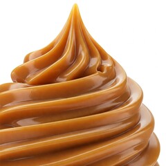 Melted Caramel Drip Isolated on White Background