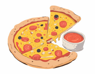 Vector Pizza Illustration - Cartoon Illustrations