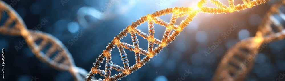 Poster concept of a living dna structure with microchips integrated for advanced technological applications