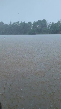 A beautiful natue and amazing 4k sceanary. River, highway, hills and rainy roads. Somewhere in Bangladesh.